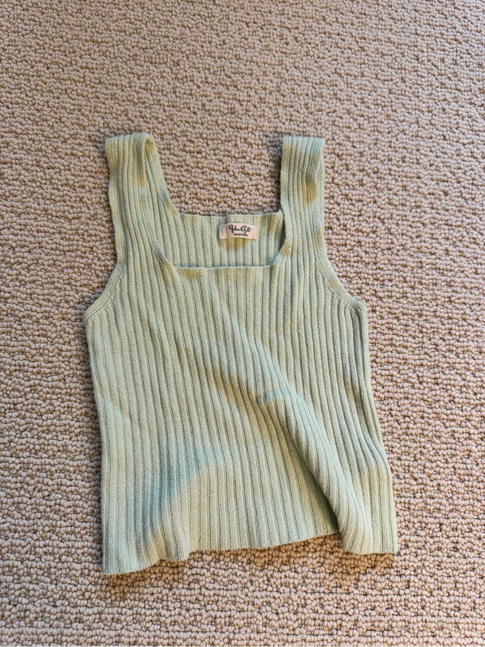 Sage Ribbed Square-Neck Tank
